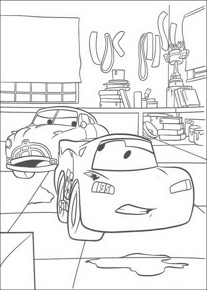 Plansa de colorat cu Cars pixar 87 220